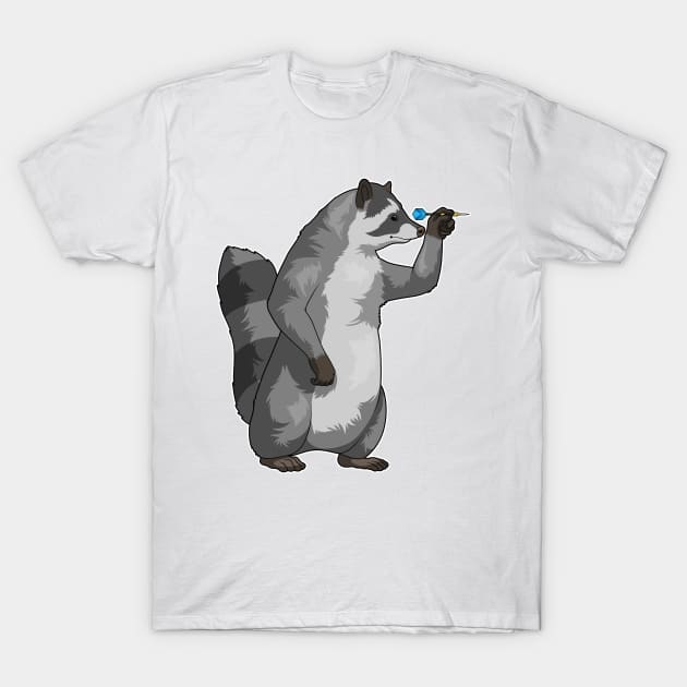 Racoon Darts Dart T-Shirt by Markus Schnabel